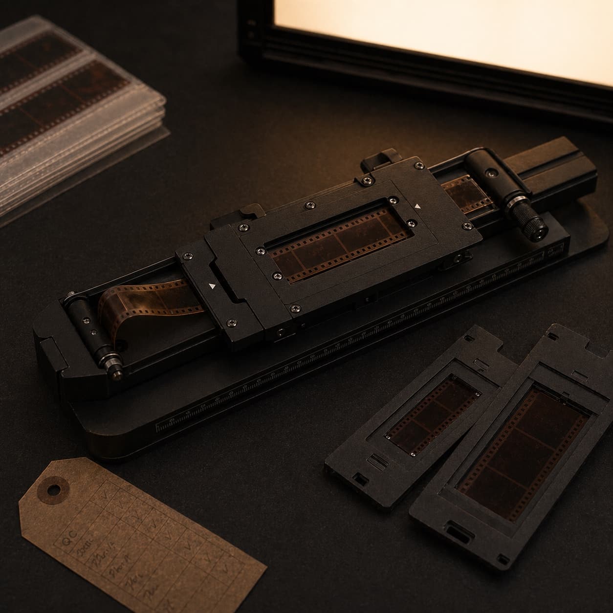 Modular film holder for 35mm, 120, and slide scanning